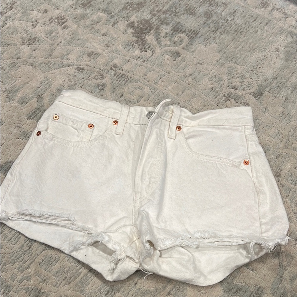 Women's White Denim Shorts